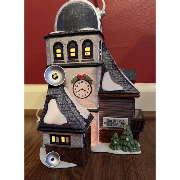 Dept 56 North Pole Village Weather And Time Observatory 56385 With Light 1995 - Picture 1 of 9